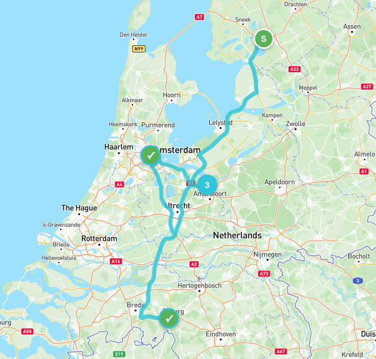 Zie live welke stops zijn voltooid